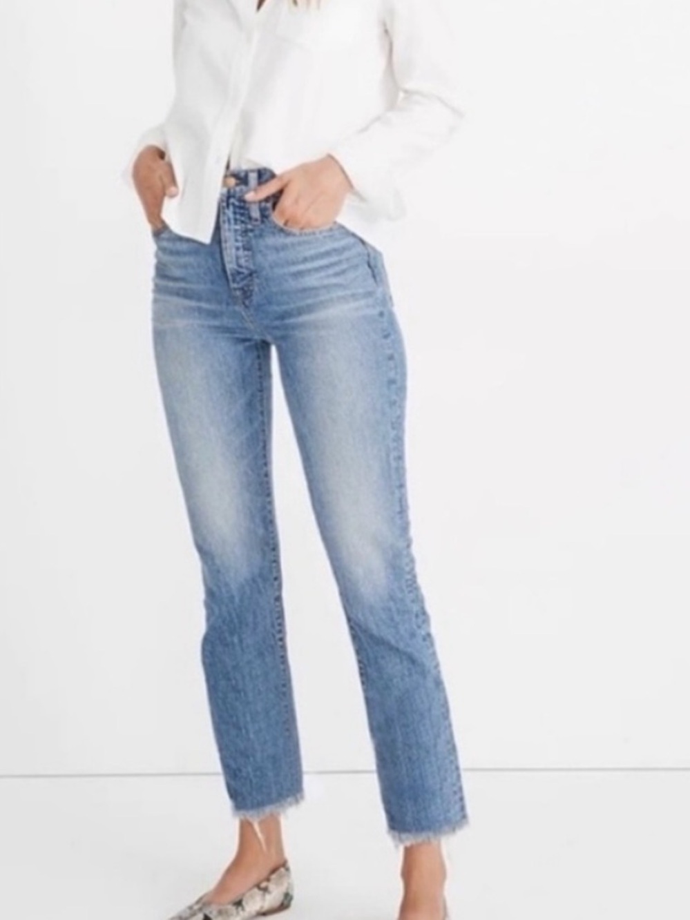 Madewell | The Perfect Vintage Jean Raw Hem Ainsworth Wash, Size 30